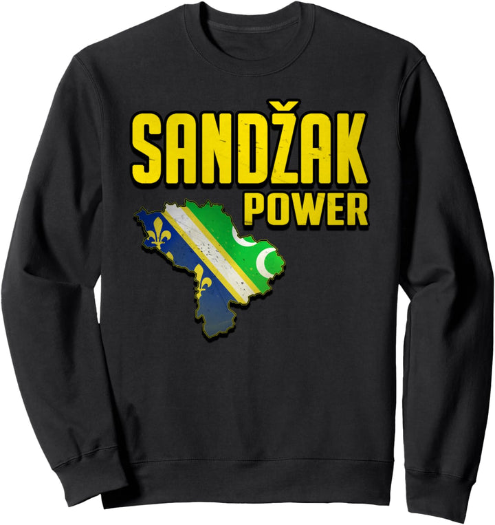 Sandzak Power, Cool Sandzak Map, Sandzak Flag Design Sweatshirt