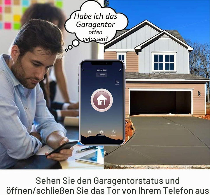 Newgoal WiFi Smart Home Garagentoröffner, Funkschalter Fernbedienung mit App, kompatibel mit Alexa,