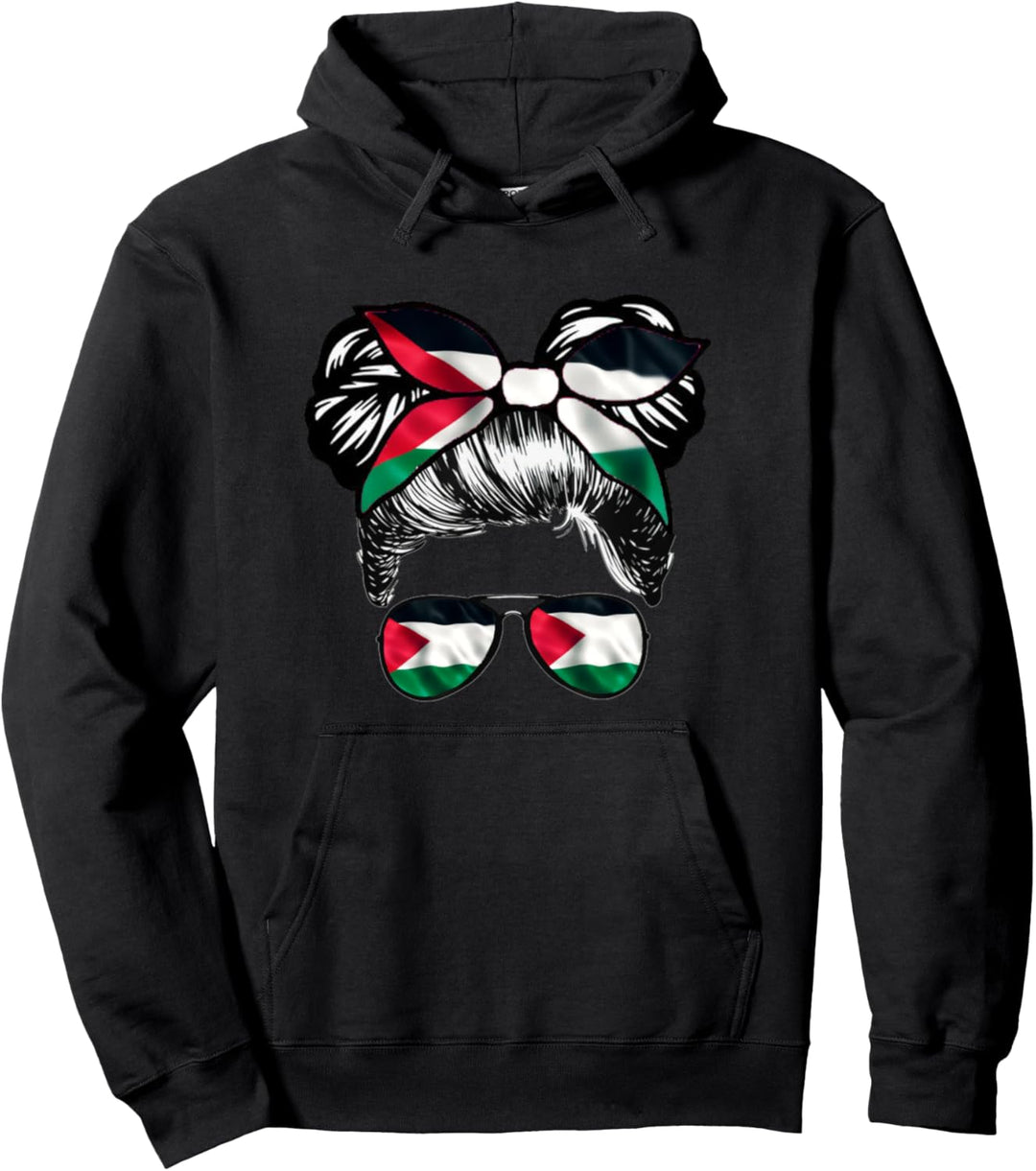 Flag Of Palestinian Girl Palestine Woman Wear Hair Accessory Pullover Hoodie