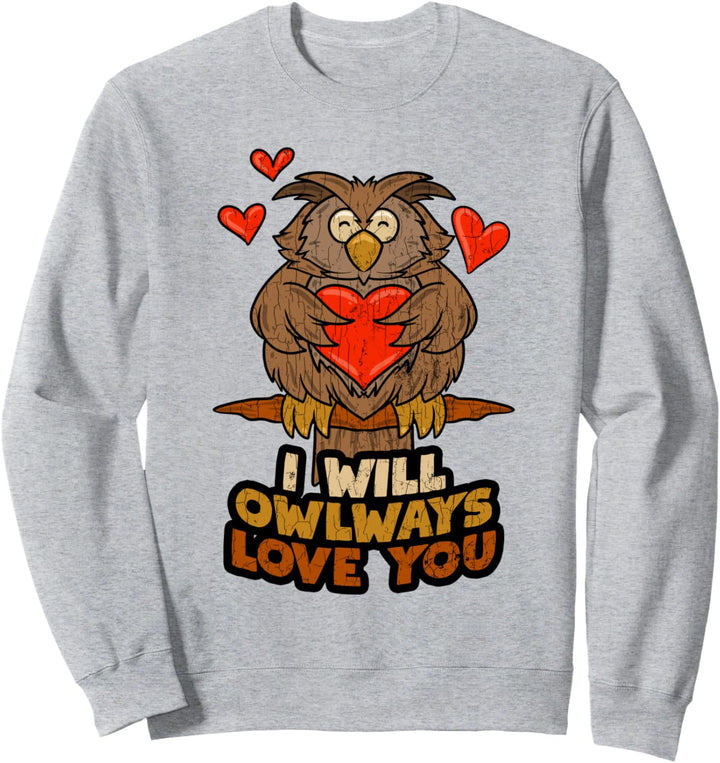Lustiges Süsses Eulen Design für Ihn Sie Valentinstag Sweatshirt