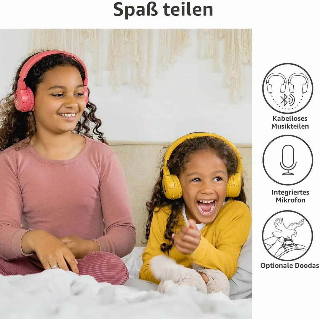 POGS Drahtloser Bluetooth Kinderkopfhörer | The Gecko 2 | Faltbarer robuster Kinderkopfhörer ab 3 Ja