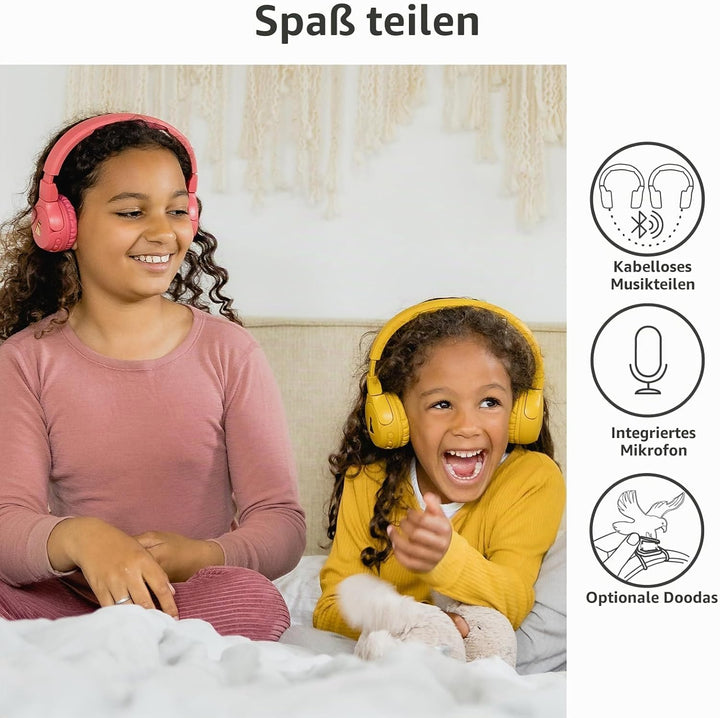 POGS Drahtloser Bluetooth Kinderkopfhörer | The Gecko 2 | Faltbarer robuster Kinderkopfhörer ab 3 Ja