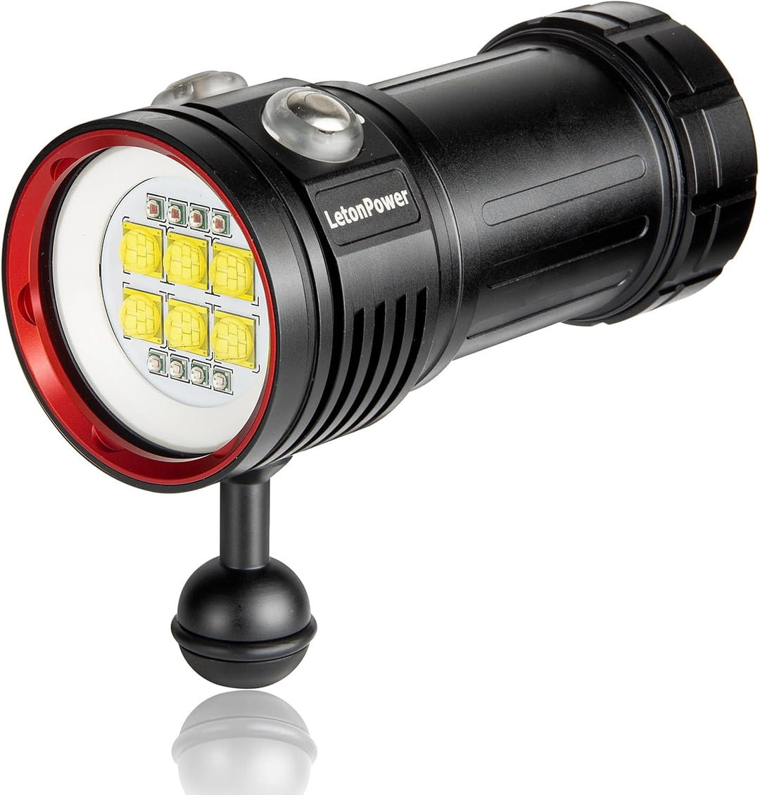 Tauchlampe,LetonPower L24 12000Lumens taschenlampe tauchen,Unterwasser 100m tauchlampe,unterwasser t