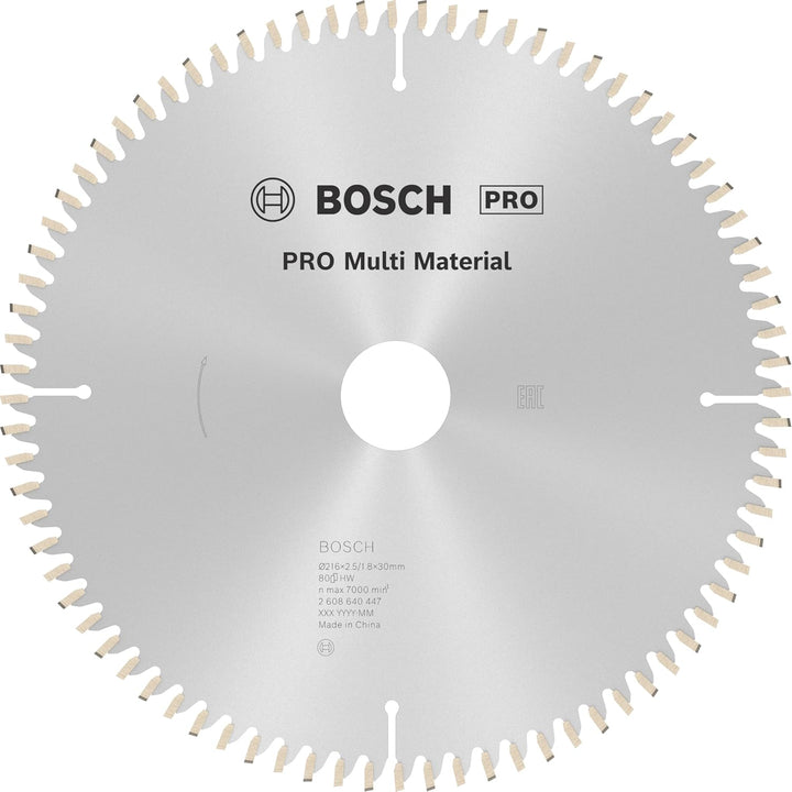 Bosch Professional Kreissägeblatt Multi Material (216 x 30 x 2,5 mm, 80 Zähne, Zubehör Kreissäge) 80