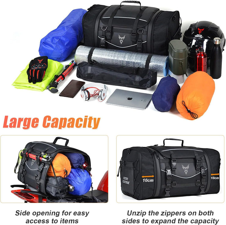 MIGHTYDUTY Motorrad Hecktasche Expandable 55-70L wasserdichte Faltbare Durable Multifunktionale Port