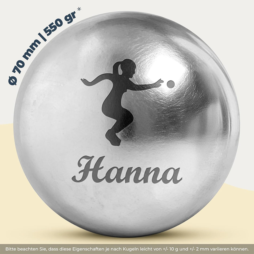 KDO MAGIC - Boccia Kugeln personalisiert - 3 Kugeln 550g - Pétanque - Geschenkidee für Herren, Gebur