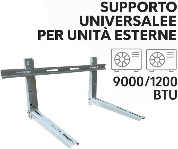 HM, Verstellbare Halterung für Klimaanlage aussen 780 x 365 x 450 mm – Tragkraft 120 kg, verzinkter
