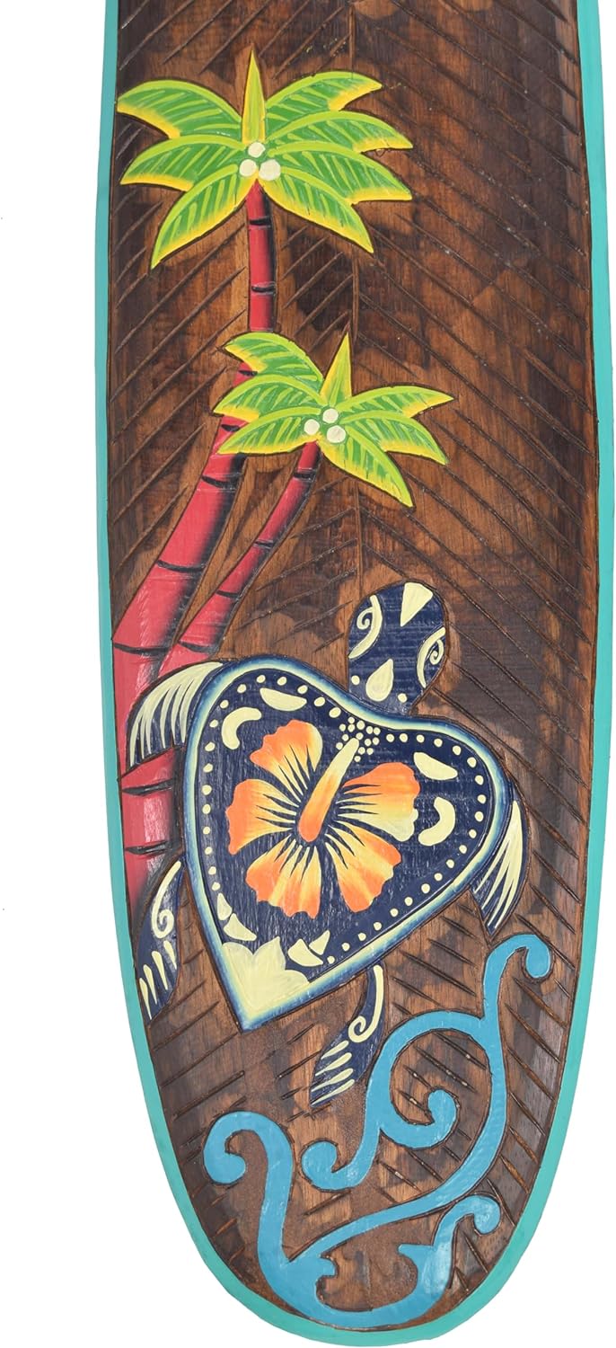 Interlifestyle Deko Tiki Surfboard 100cm mit Tiki Motiv Dekoratives Wandboard für Tiki Bar, Braun