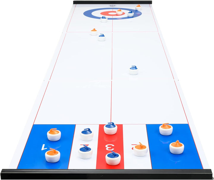 Engelhart - 2 in 1 Curling and Shuffleboard Table-Top Game - 180cm, Compact Curling Spiel und Revers