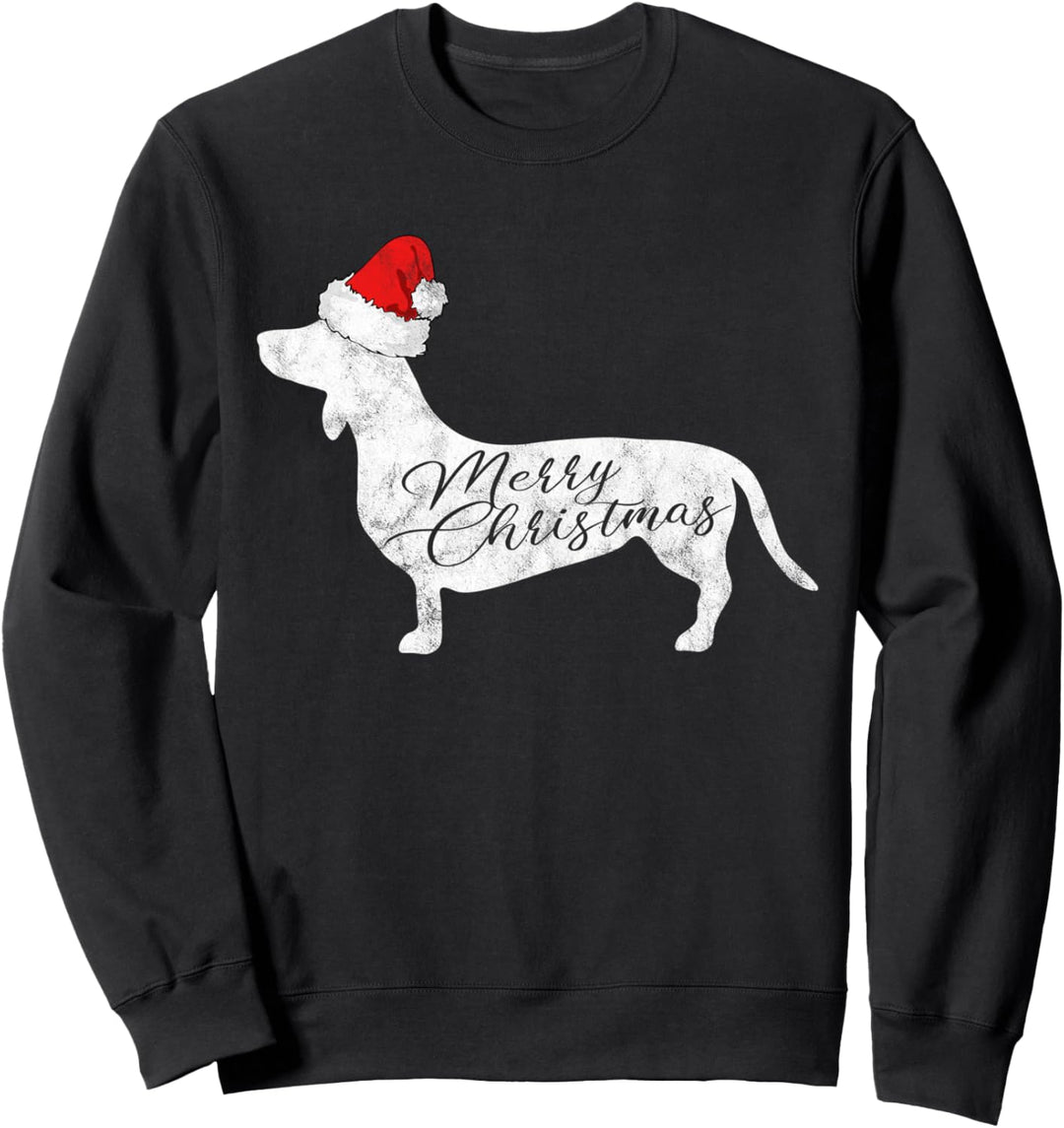 Dackel Merry Christmas Geschenk Weihnachts Kostüm Hunde Sweatshirt