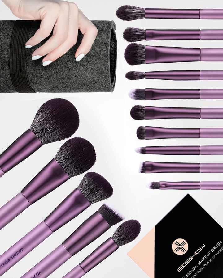 EIGSHOW Makeup Pinsel Set, 15 Stück Professionelle Kosmetikpinsel, vegane Schminkpinsel, hochwertige