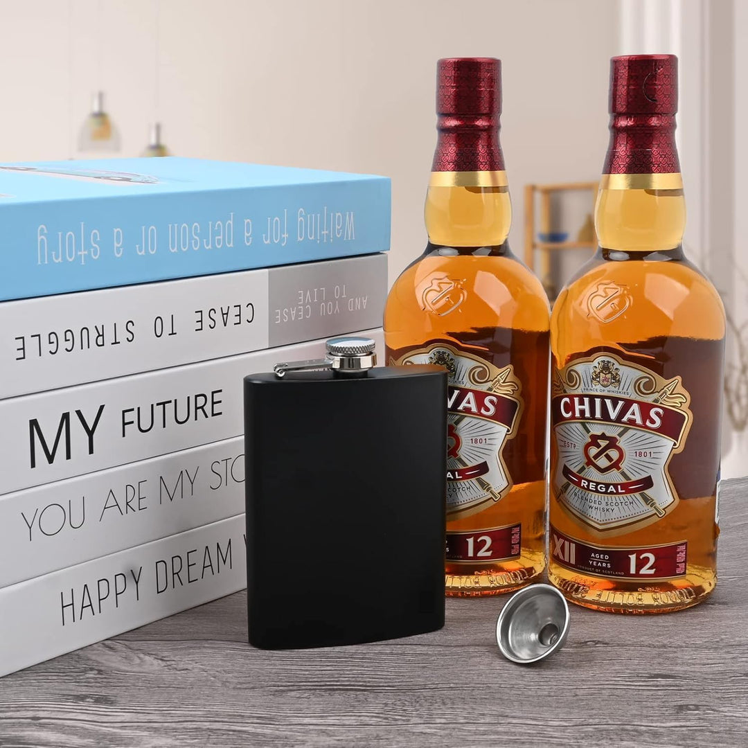 6 Stück Edelstahl Flachmann für Männer, 8 oz/ 220 ml Tragbarer Taschenflachmann, Edelstahl Auslaufsi