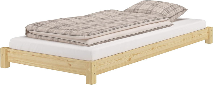 Erst-Holz Niederflurbett Futonbett Einzelbett Bodenbett 90x200 Kiefer massiv wählbares Zubehör V-60.