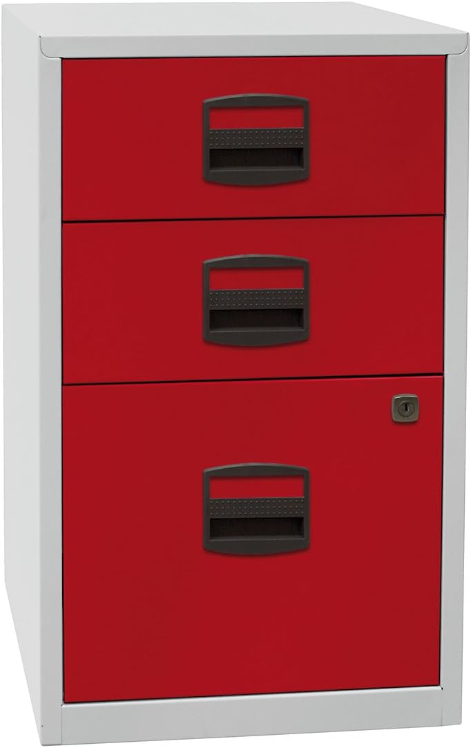 Bisley Home Beistellschrank PFA, 2 Universalschubladen, 1 HR-Schublade, Metall, 505 Korpus Lichtgrau
