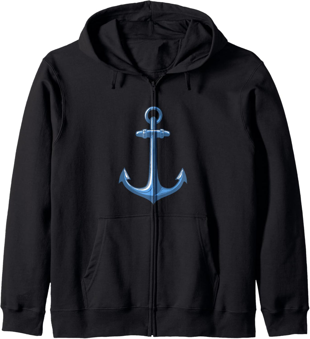 ANKER BLAU Geschenk Idee Bild Seil Spruch Küste Hafen Meer Kapuzenjacke