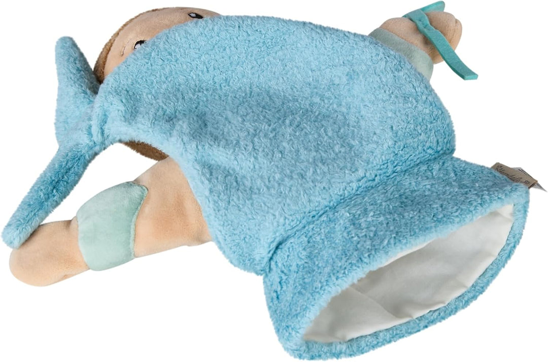Sterntaler Handpuppe Wassermann aus weichem Flausch, Kinder- und Babyspielzeug, Kopf wattiert mit Po