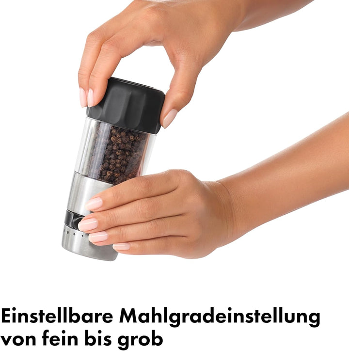 OXO Good Grips Accent Messfreies Salz- und Pfeffer-Set: Einstellbare Keramik-Mühlen + rutschfeste Dr