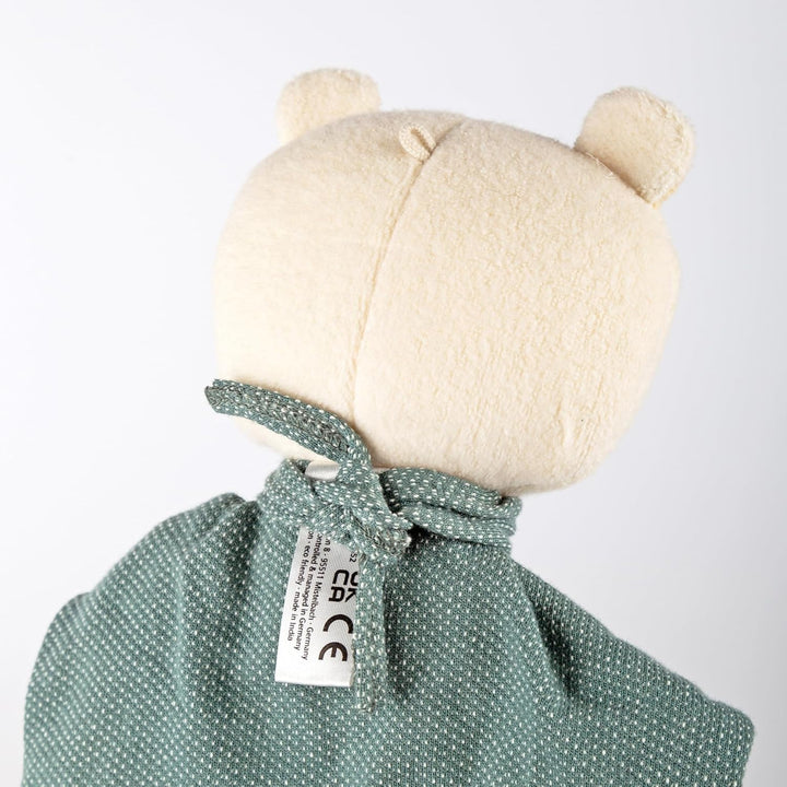 sigikid 39770 Schnuffeltuch Tiercharakter Bär, Mint/weiss