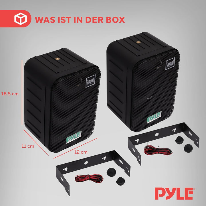 Pyle Lautsprecher, Wandlautsprecher – Speaker – wasserdichte, Outdoor & Indoor 300 Watt, Einfache In