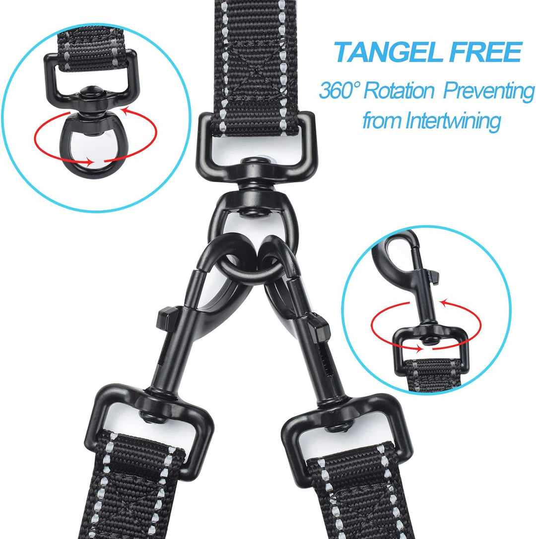 PetBonus Hundeleine Doppelleine für 2 Hunde, Keine Verwicklung hundeleine mittelgrosse grosse Hunde,