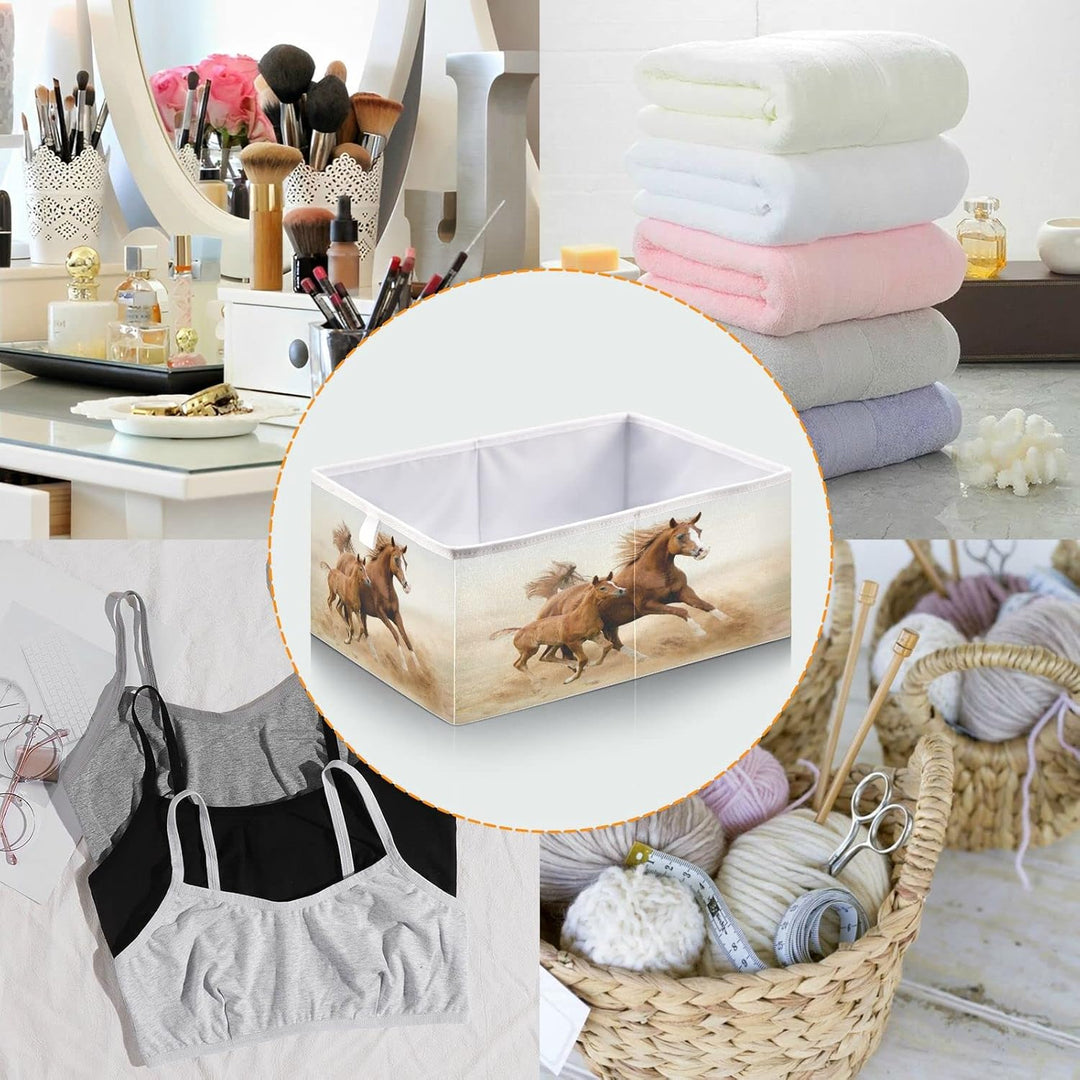 Vnurnrn Laufendes Pferd Kunst Kleidung Spielzeug Box Faltbare offene Aufbewahrungsboxen Organizer gr
