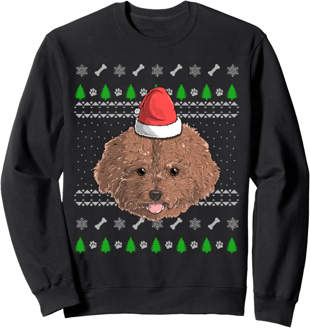 Poodle Dog Santa Claus Ugly Christmas X-Mas Holiday Pudel Sweatshirt