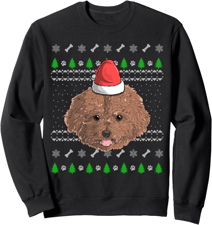 Poodle Dog Santa Claus Ugly Christmas X-Mas Holiday Pudel Sweatshirt