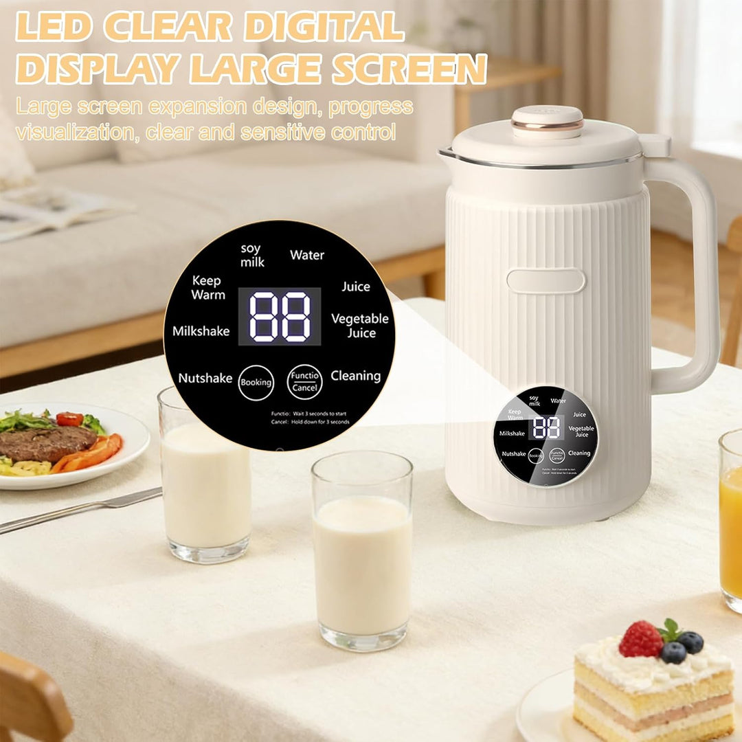 Nussmilchmaschine, 1200ml Automatische Sojamilch Maschine mit Selbstreinigung, 8-in-1 Pflanzenmilchb