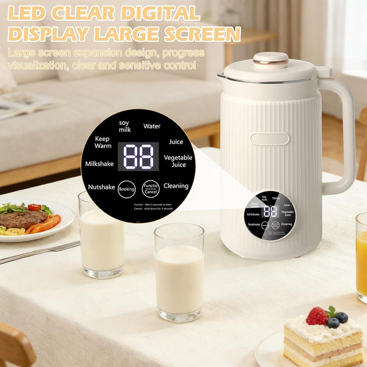 Nussmilchmaschine, 1200ml Automatische Sojamilch Maschine mit Selbstreinigung, 8-in-1 Pflanzenmilchb