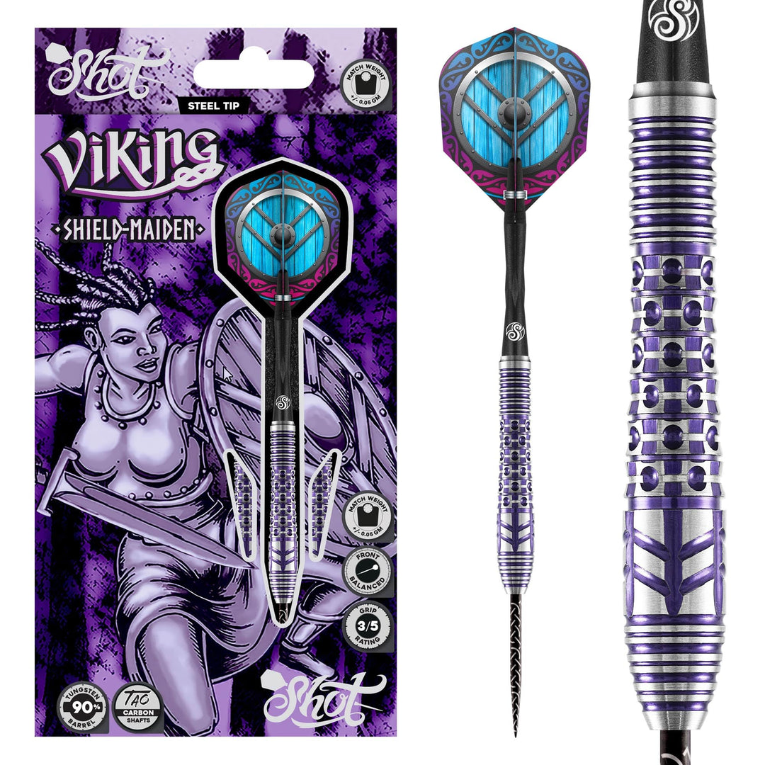 Shot Steel Dart Viking Shield Maiden 90% Tungsten Steeltip Darts Steeldart (27 Gramm)