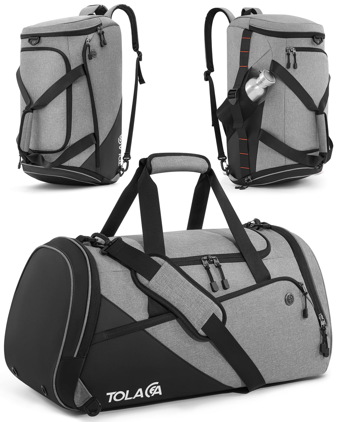 Tolaccea 47L Sporttasche Gross Sporttasche Rucksack mit Schuhfach Nassfach Wochen Reisetasche Duffel