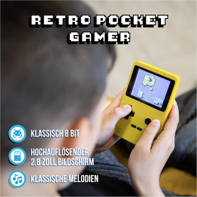 Silvergear® Analogue Pocket Konsole Retro | mit 240 Klassichen Spielen l Handheld Spielekonsole l Mi