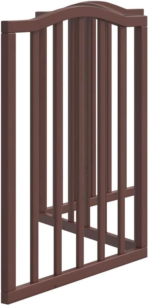 3-TLG. Hundetor faltbar Braun Eiche-Optik aus Pappelholz 150 cm freistehend für kleine und mittelgro