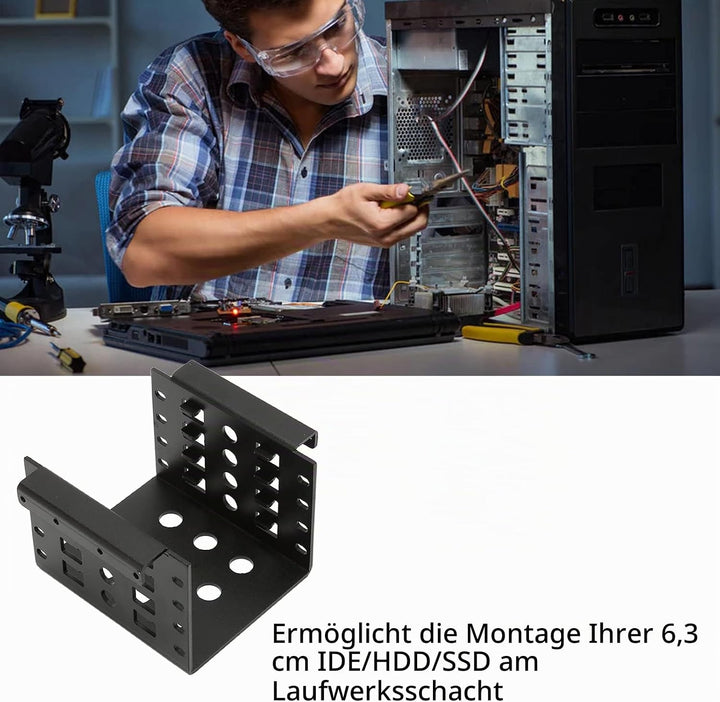 Festplattenkäfig 2er Set für 3,5 Zoll und 2,5 Zoll Festplatten, Aluminiumlegierung Hohldesign, Hohe