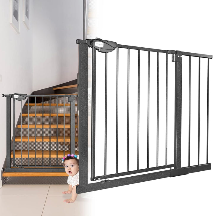 JOIEYOU Treppenschutzgitter ohne Bohren, 95-105 cm Türschutzgitter Treppengitter für Kinder und Haus