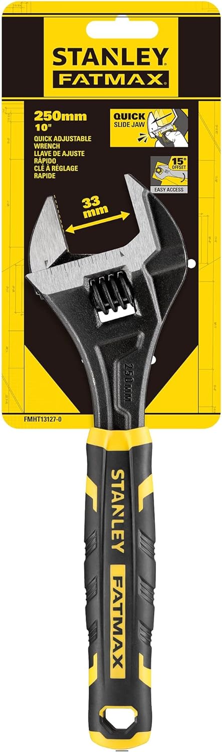 Stanley FatMax verstellbarer Rollgabelschlüssel FMHT13127-0 (10", Bi-Material, mit Schnellöffnungsfu