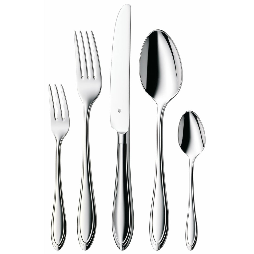 WMF Verona Besteck Set 6 Personen, 30 teilig, Monobloc-Messer, Cromargan Edelstahl poliert, glänzend
