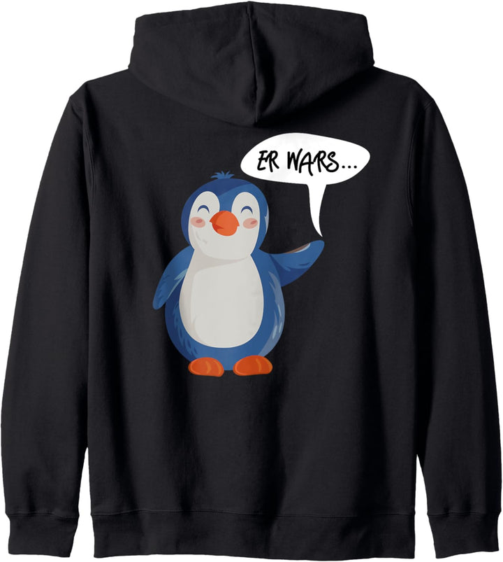"Er wars" Lustiges Partnerlook Kostüm Pärchen Set Pinguin Kapuzenjacke