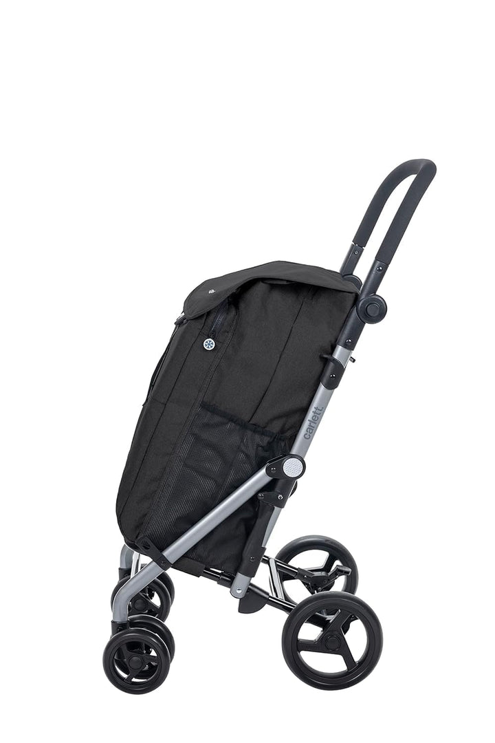 Carlett – Classic Duo | Faltbarer Einkaufswagen mit Gratis-Haken | Robuster Einkaufswagen | 4 Räder