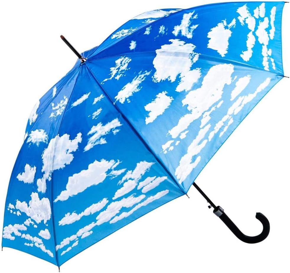 LUCKYWEATHER Regenschirm Stockschirm Damen/Herren Motiv Wolken Auf-Automatik I Stockregenschirm gros