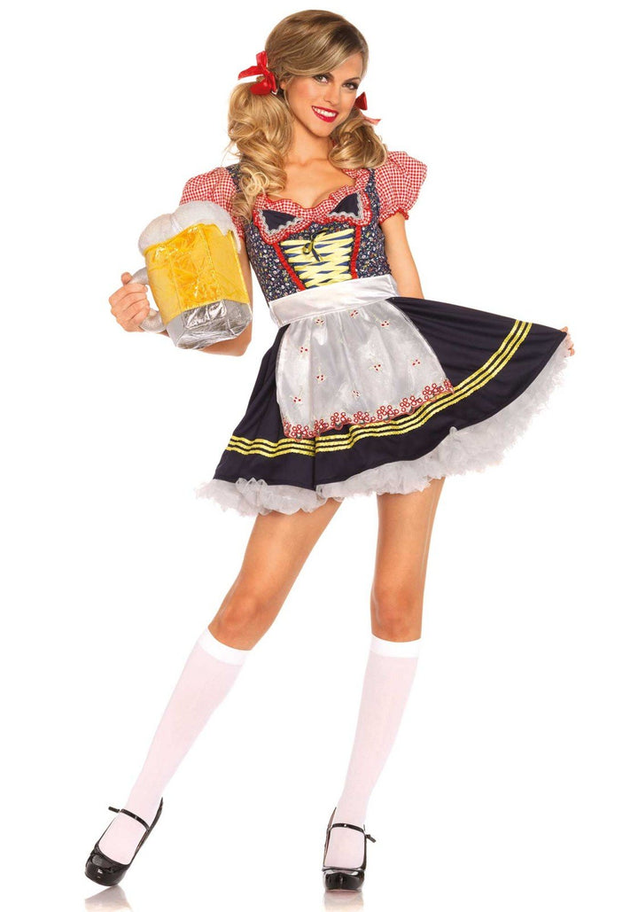 Leg Avenue 85220 - Beer Stein Babe Kostüm Set, 2-teilig, Grösse L, blau/rot