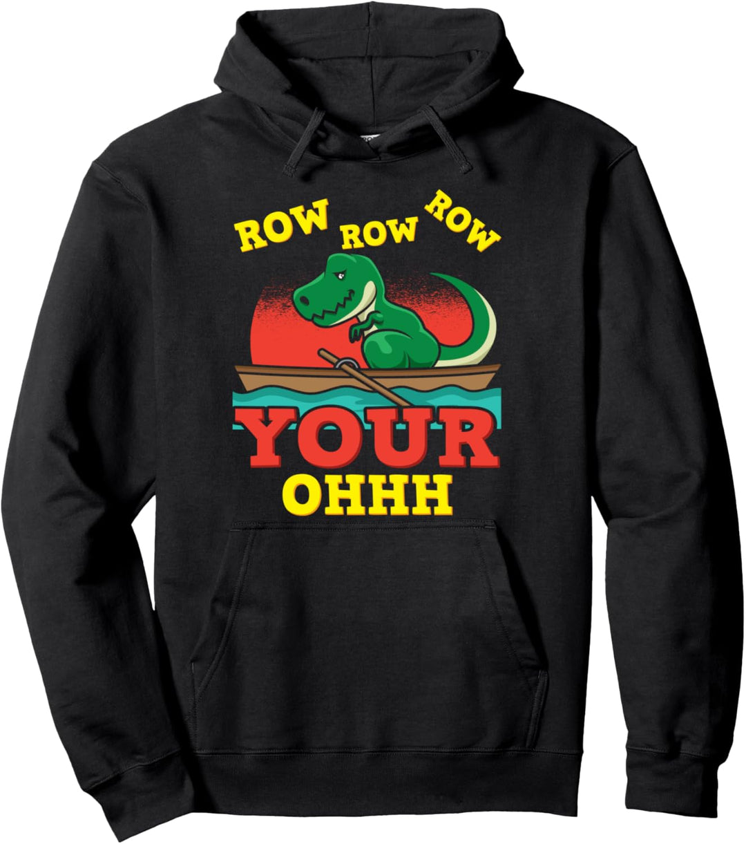 Lustige T-Rex Ruderillustration für einen Ruderer Pullover Hoodie