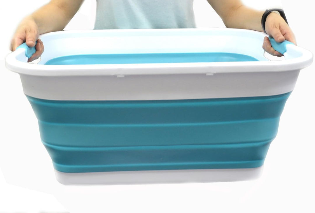 SAMMART 41L (10,8 gallon) Collapsible Plastic Laundry Basket - Foldable Pop Up Storage Container/Org