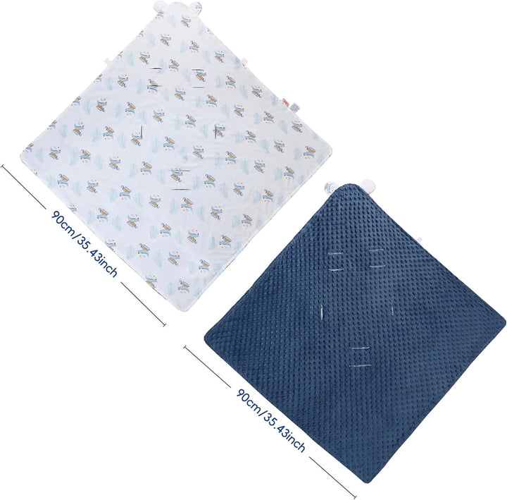 LAT Baby Einschlagdecke Babyschale, Decke Kinderwagen 90x90cm, Baumwolle Universal Babydecke Doppels