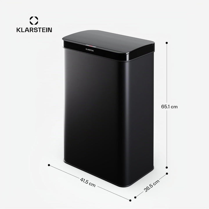 Klarstein Sensor-Mülleimer 60L - berührungslos mit Bewegungssensor &amp; Soft-Close, Edelstahl, Mattschw