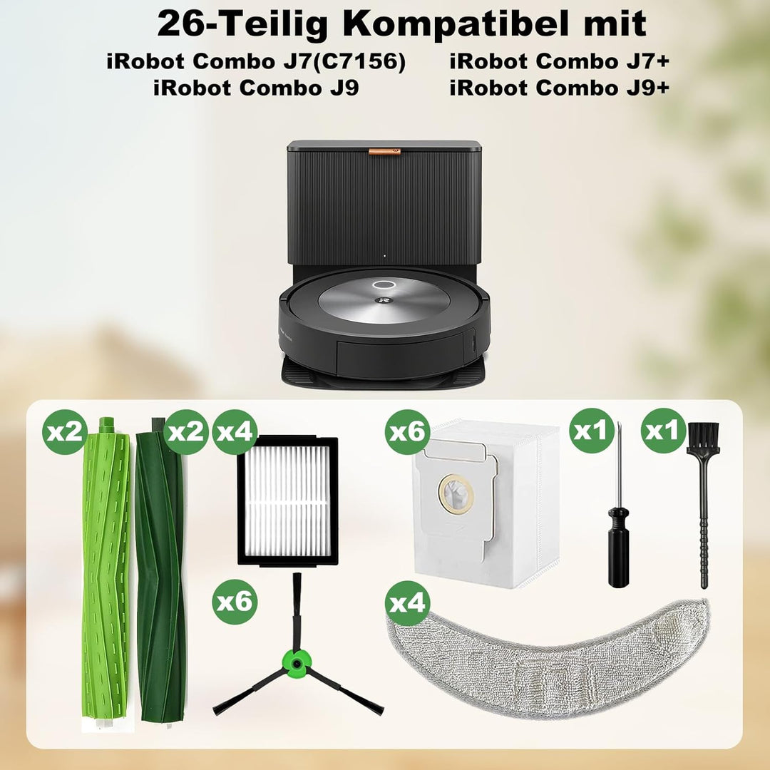 Roomba Combo J7/J7+/J9/J9+ Zubehör Set für iRobot Roomba Combo J7/J7 Plus/J9/J9 Plus/10 MAX Saugrobo