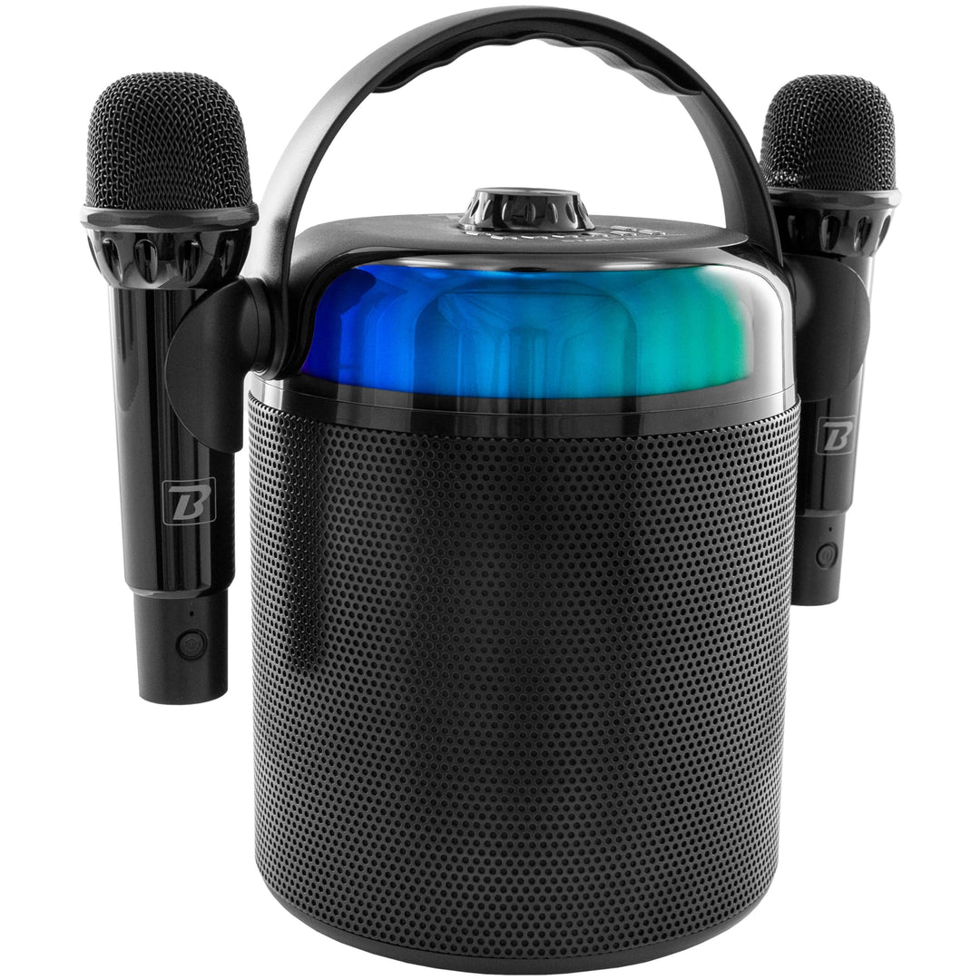 BoomTone DJ Star Voice Tragbarer Karaoke-Lautsprecher mit LED, Bluetooth, Stimmwechsler, Lieferung m