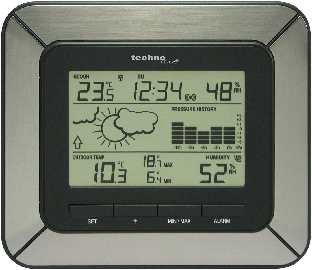 Technoline Wetterstation WS 9273-IT mit Vorhersage von Wettersituationen und Wettertendenz sowie 12h