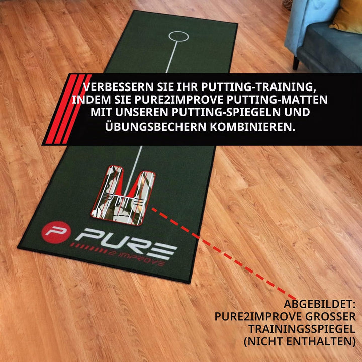 Pure2Improve Unisex-Adult Golf Puttingmatte 237x80cm Grün, 237x80cm Grün