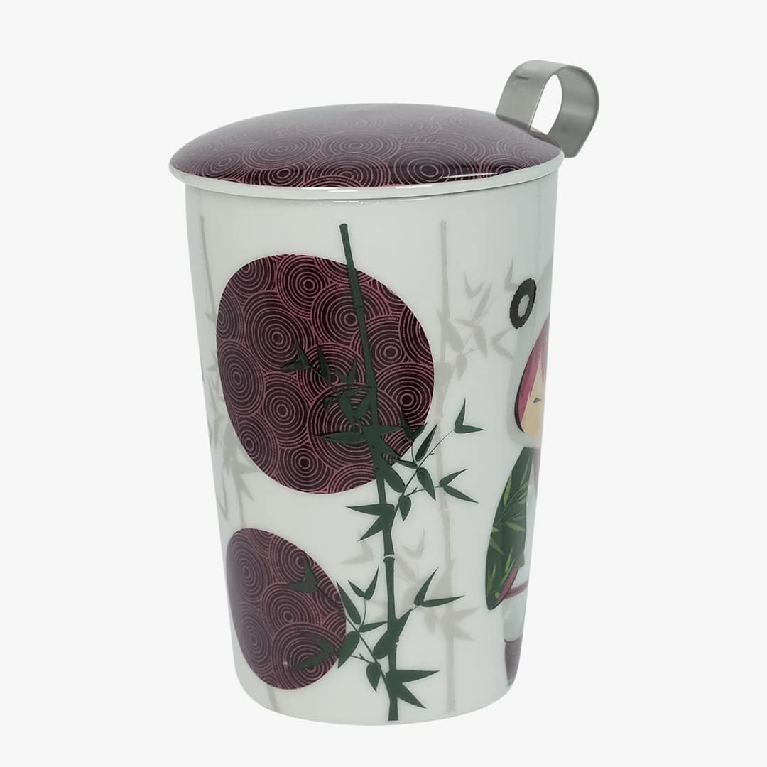 Eigenart TEAEVE Teebecher "Little Animals - Panda", Becher mit Sieb + Deckel im Geschenkkarton